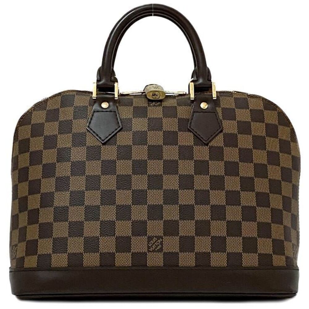 Louis Vuitton Alma Handbag brown Damier Ebene Brown canvas leather top handle